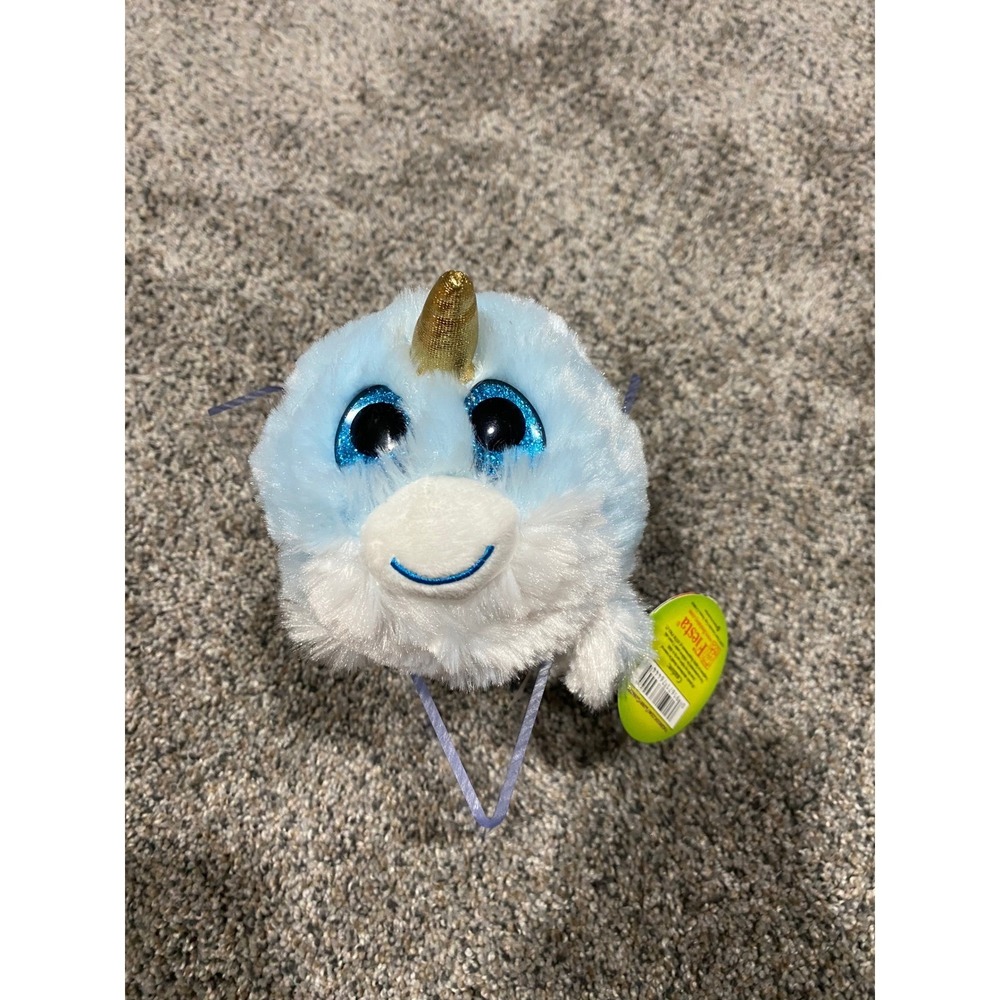 Fiesta Lubby Cubbies Narwhal Plush Light Blue White Gold Horn Stuffed Animal NWT